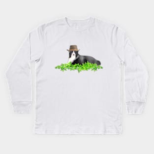 Border Collie Dog Kids Long Sleeve T-Shirt